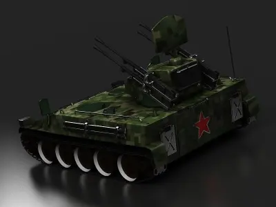 Tanks anti-aircraft guns radar anti-aircraft systems 3D model