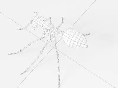 Ant 3d model toy with eyes Low-poly 3D model