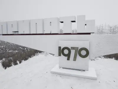 Pripyat City Sign Game-ready Low-poly 3D model