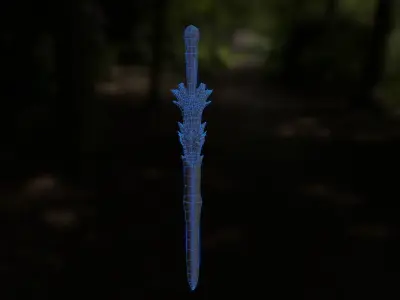 Low Poly Fantasy Medieval Sword Low-poly 3D model