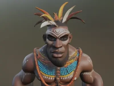 African warrior 3D model