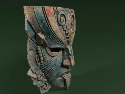 Maya Ceremonial Masks Pack D Low-poly 3D model