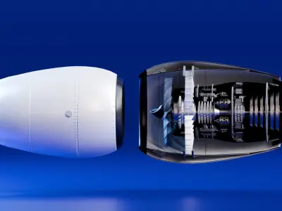 Realistic Engine - Turbofan Low-poly 3D model