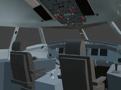 Airbus a320 family cockpit 3D model