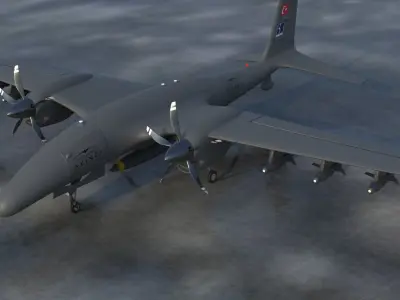 AKINCI Tiha - BAYRAKTAR UAV 3D - low poly model Low-poly 3D model
