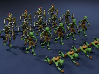 Goblin Army Asset Pack Low-poly 3D model