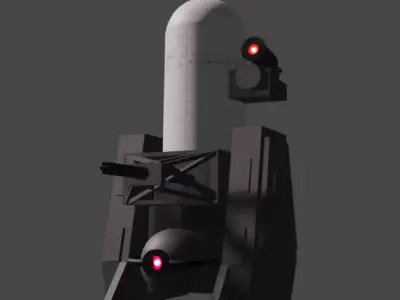Phalanx CIWS Antiaircraft Gatling Gun  3D model