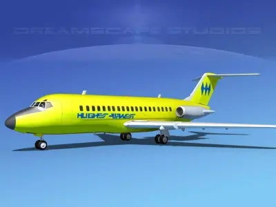 Douglas DC-9-20 Hughes Air West 3D model