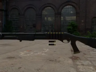 Model 870 Shotgun - Game ready asset Low-poly 3D model