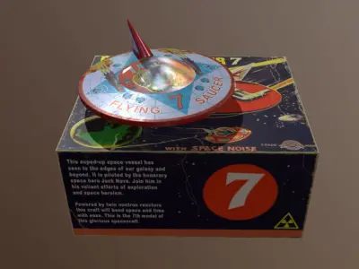 Retro UFO Toy Low-poly 3D model