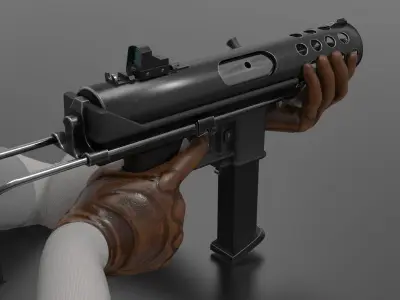 Tec9 Semiauto Pistol Fps - Tps Low-poly 3D model