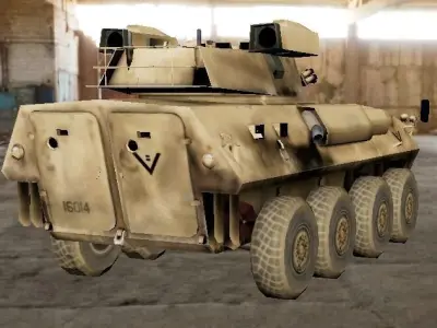 3D Model of an 8 Wheeled Armored Reconnaissance Vehicle 3D model