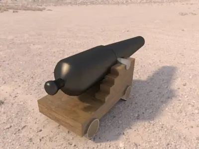 voruz cannon Civil War low poly Low-poly 3D model