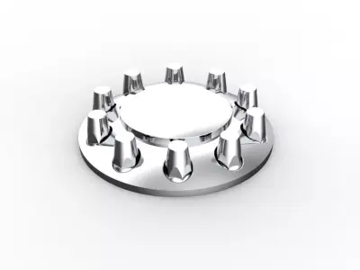 Axle Wheel Chrome Plastic Cover 3D model