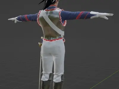 Napoleonic Cuirassier T-Pose 3D model