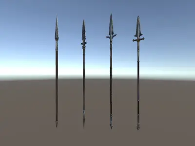 PBR Fantasy Weapons Spears Low-poly 3D model