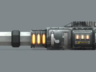 Railgun set Low-poly python futuristic weapon Low-poly 3D model