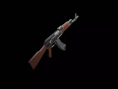Game READY AK-47 Assault riffle with textures Low-poly 3D model