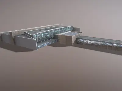 Airport Terminal LLBG Terminal3 Ben Gurion Airport Low-poly 3D model