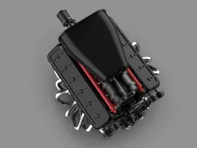 v12 engine 3D model