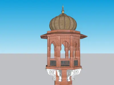 indian minar tower 3D model
