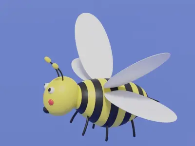 Cute Cartoon Bee 3D model