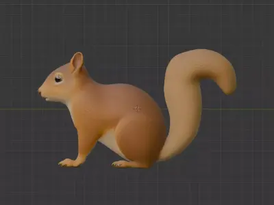 Squirrel Low-poly 3D model