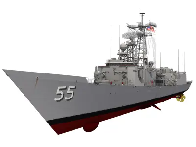OLIVER HAZARD PERRY CLASS FRIGATE USS ELROD 3D model