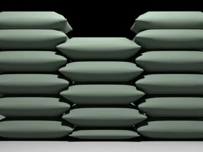 Sandbag Bunker - Square Hesco 3D model