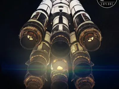 Space sci-fi ship rocket high detail 3D model