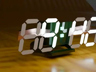 Digital LED Clock Low Poly 3D Model Low-poly 3D model
