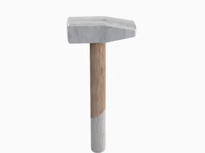Wooden Industrial Hammer 02 Low-poly 3D model