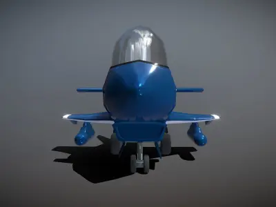 Cartoon Airplane J-10 Low-poly 3D model