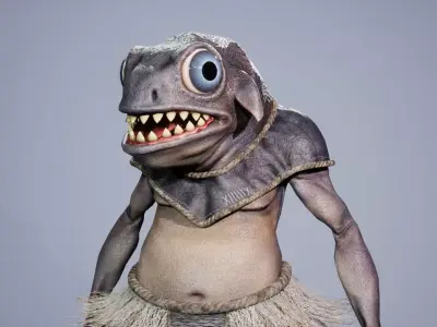 Sea warrior Low-poly 3D model