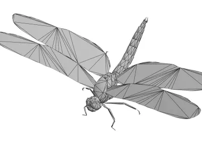 Low poly dragonfly Low-poly 3D model
