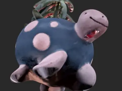 Succulent Turtle Pot Plant 3D model