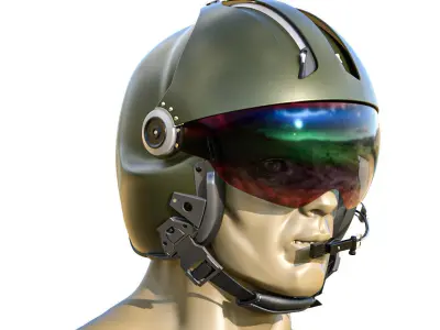 MSA Gallet LH250 Pilot Helmet Helicopter Nato 3D model