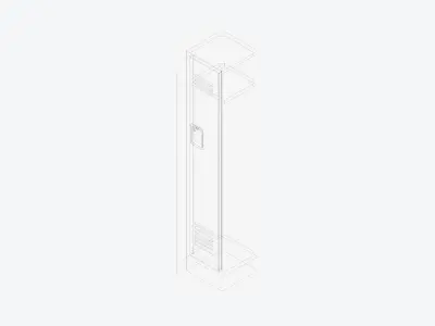 Locker - Metal - Locka - Classic Extra - Single Tier Low-poly 3D model
