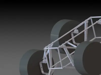 A vehicle suspension system Low-poly 3D model