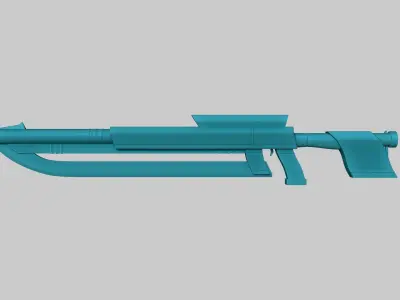 Sci-Fi Gun Blade Sniper - Gunblade Weaponry Low-poly 3D model