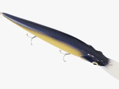 Minnow type fishing lure 02 3D model