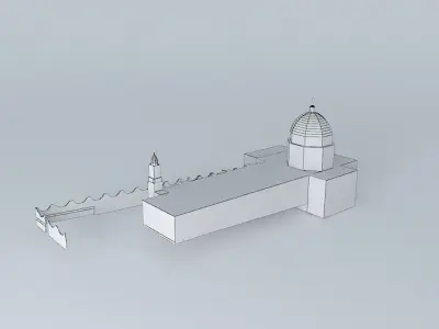 Church 0 mosque with roof 3D model