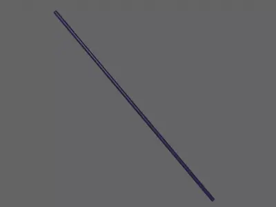 PBR Wushu Stick Blue Low-poly 3D model