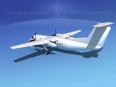 Dehaviland DHC-8 100 Unmarked 2 3D model