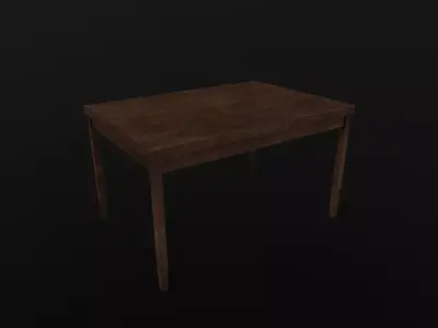 table old Free low-poly 3D model