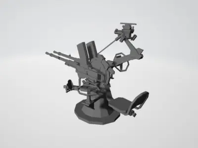 Japanese WW2 AA Gun 3D model