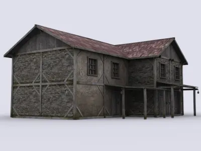 big house Low-poly 3D model