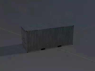 Shipping-Container light gray 20ft Low-poly 3D model