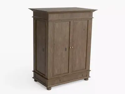 Classic Birch and Oak Wardrobes 3D Free low-poly 3D model