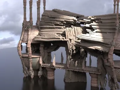 Angel Ascension towers pillars 3D model